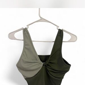 Two-Tone Twist Front Tank Top